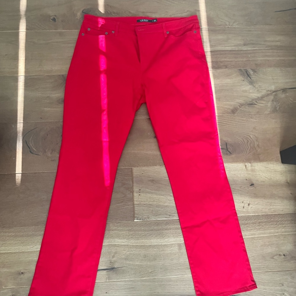 Ralph Lauren Red Straight Leg Jeans